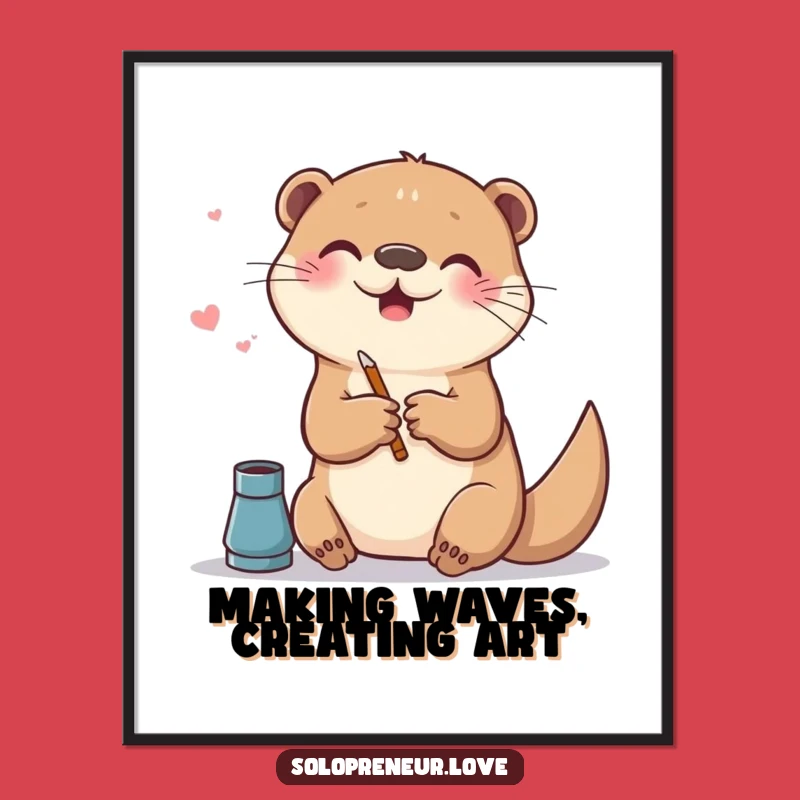 Free Printable Funny Otter Wall Art - Creative Critter Downloadable Decor!