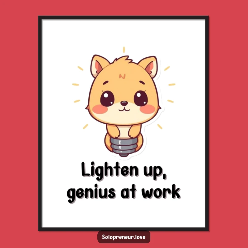 Free Printable Wall Art: Curious Animal Lightbulb Wonder, Funny Downloadable Decor for Your Home