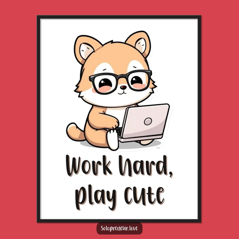 Funny Free Printable Animal Wall Art: Laptop Whiz Downloadable Art