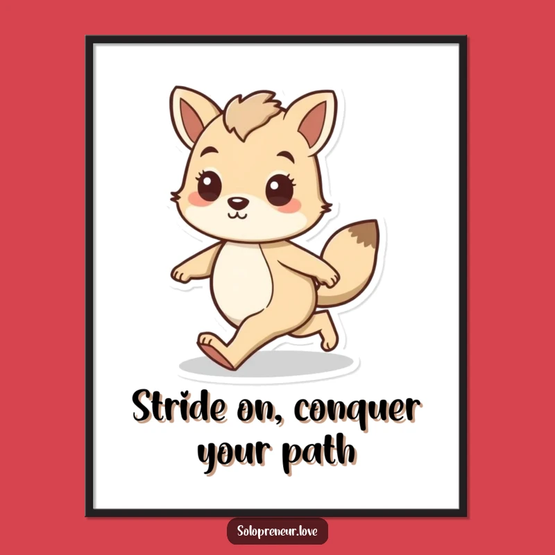 Funny Free Printable Wall Art: Confident Animal Striding - Downloadable