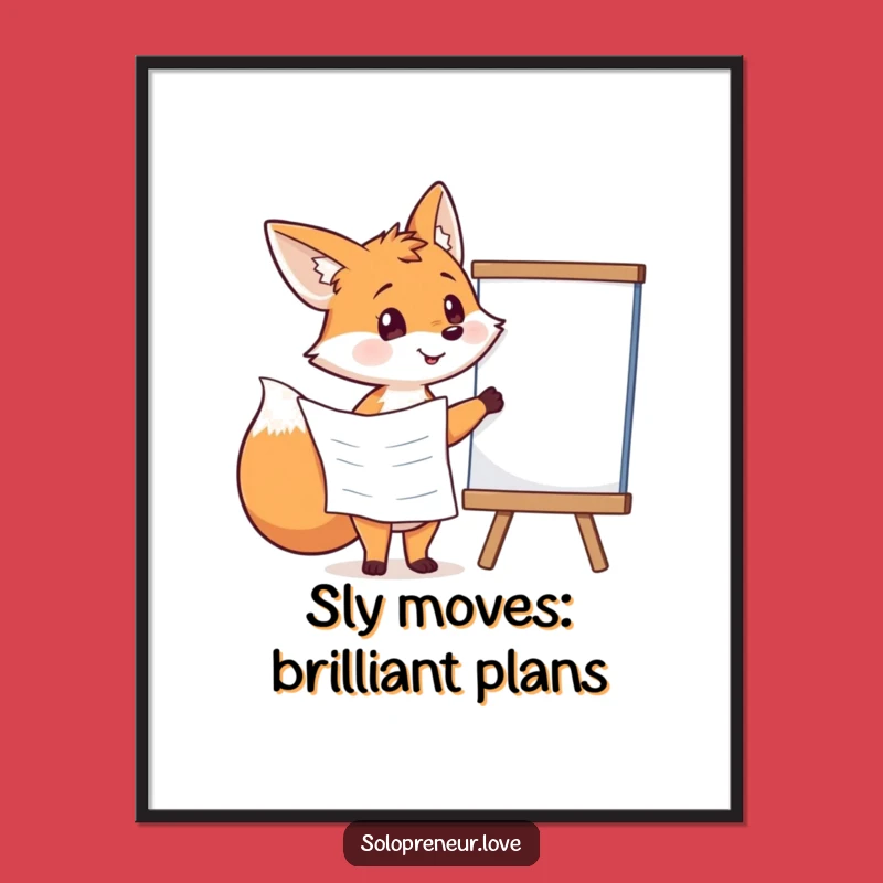 Funny Free Printable Wall Art: Fox's Master Plan for Clever Downloadable Decor