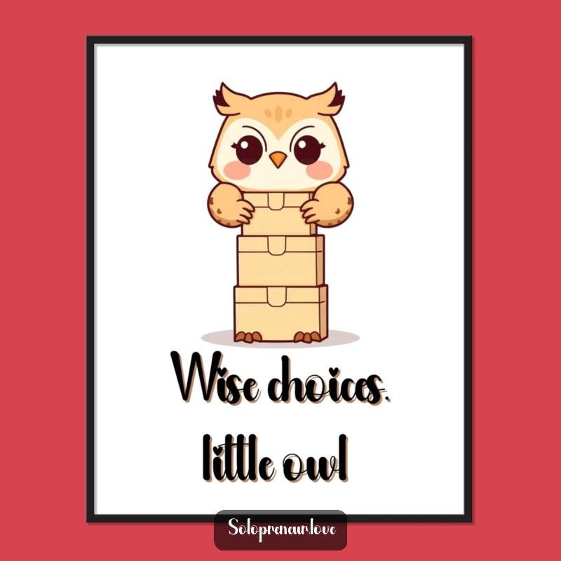 Free Printable Owl Wall Art: Stacking Fun Downloadable Decor