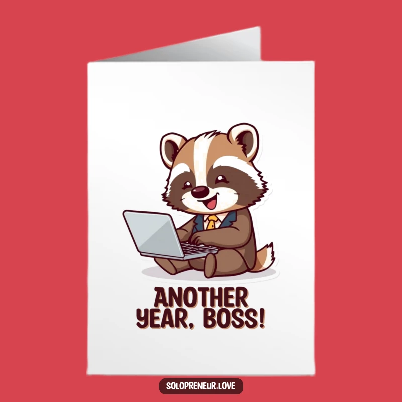 Free Printable Badger Birthday Card: Funny Business Tycoon Downloadable Gift