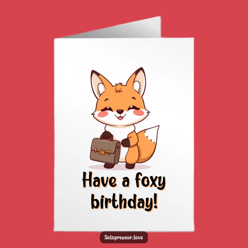 Free Printable Birthday Card: Business Fox, Hilarious Downloadable Gift for Professionals