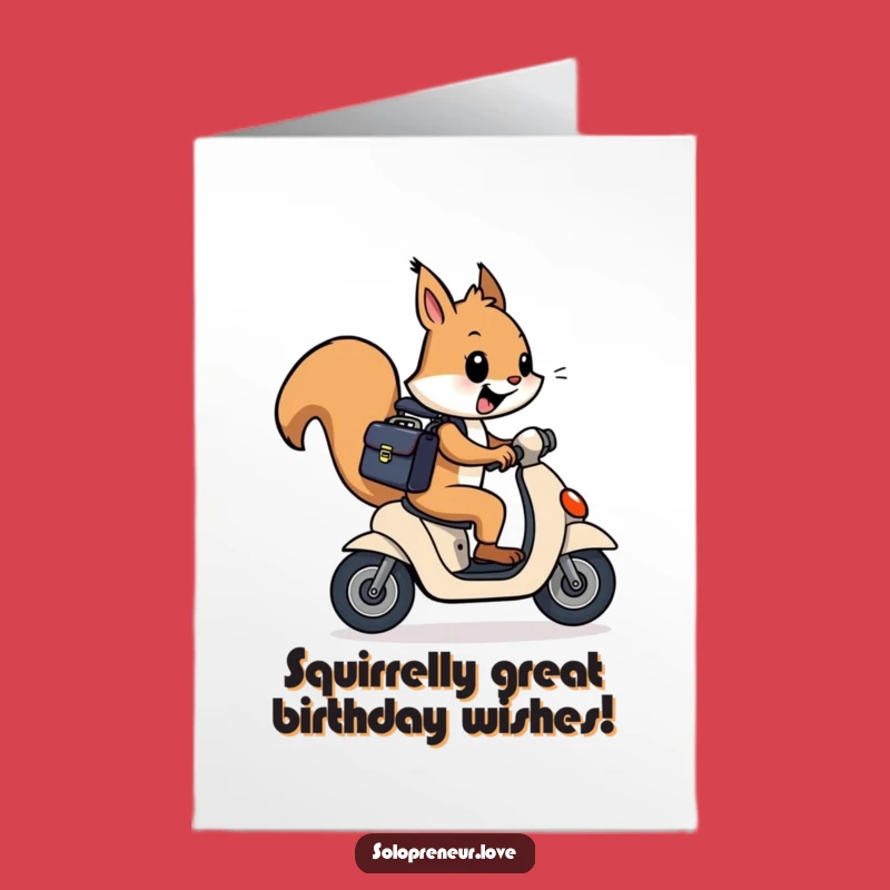 Free Printable Birthday Card: Funny Squirrel Scooter Express for a Hilarious Downloadable Gift