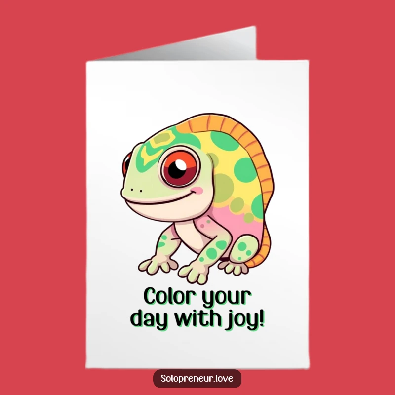 Funny Free Printable Birthday Card: Chameleon Color Burst, Hilarious Downloadable Gift