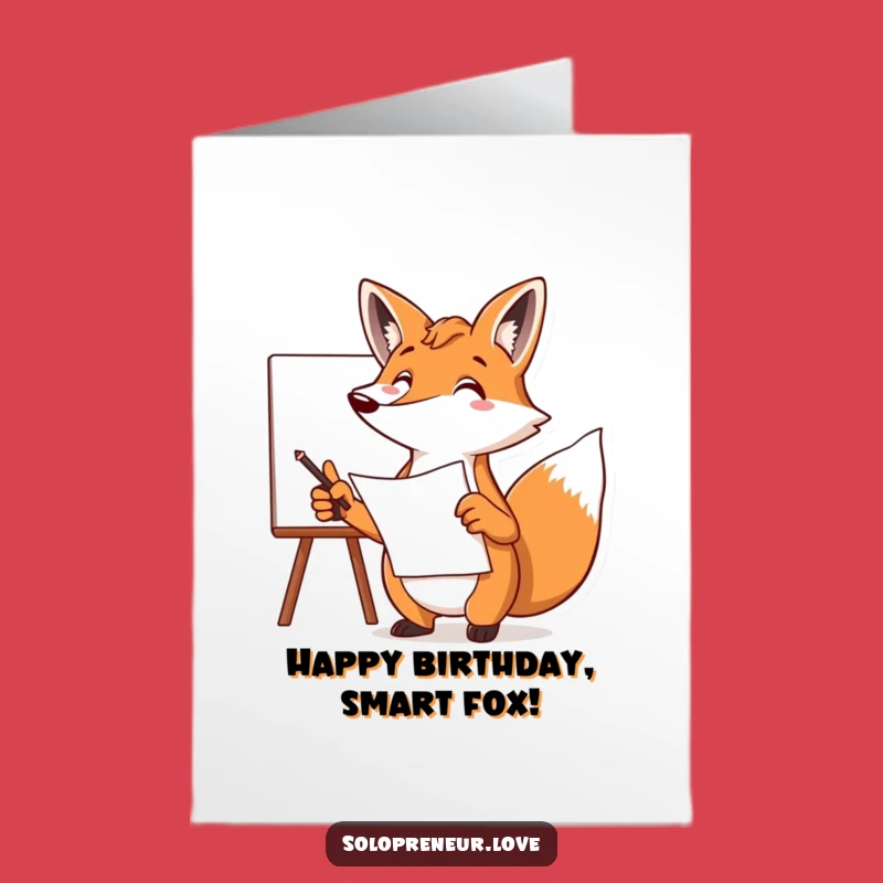 Free Printable Clever Fox Birthday Card - Funny Smart Downloadable Gift!