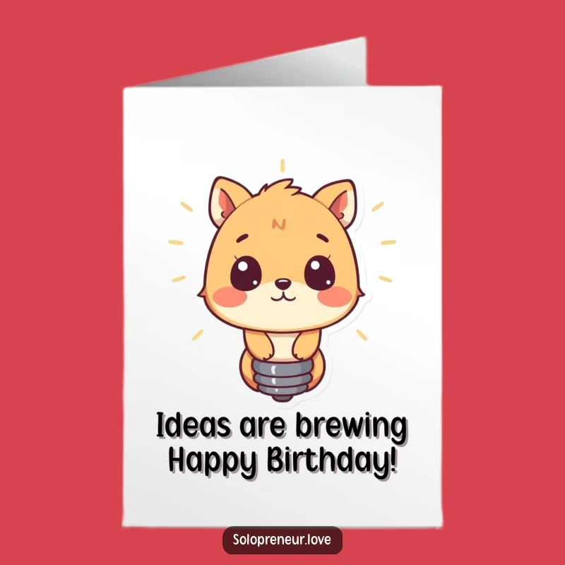 Free Printable Curious Animal Birthday Card: A Lightbulb Moment of Funny Genius Downloadable Gift