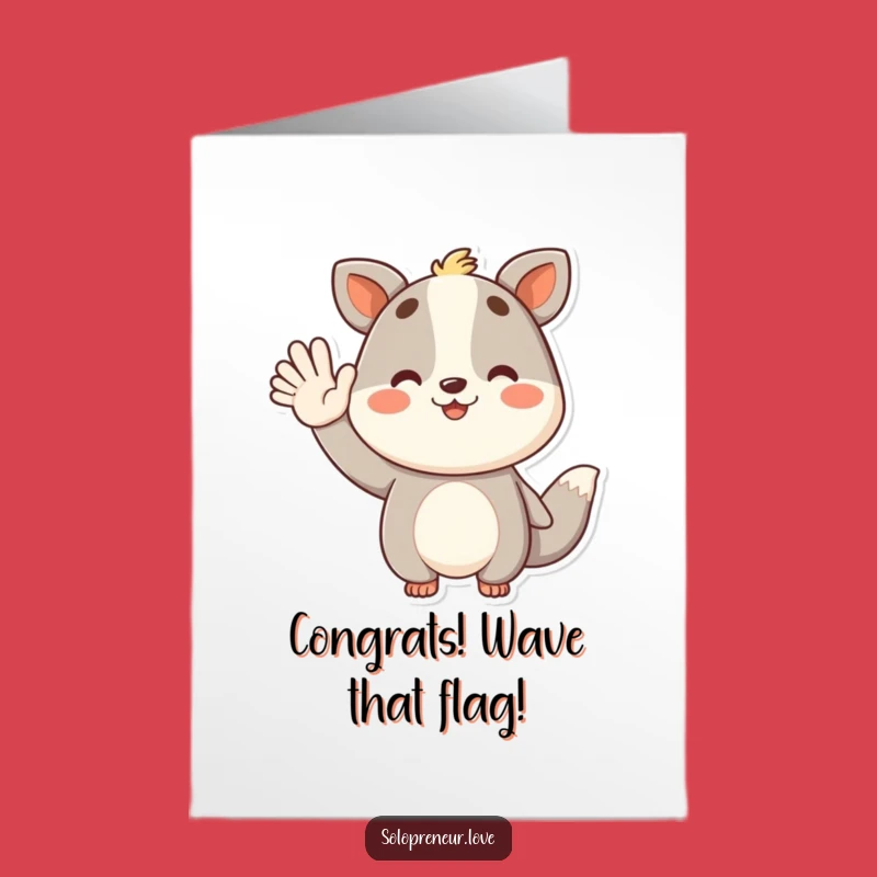 Congrats Free Printable Smiling Animal Card - Celebrate Achievements with Joy!