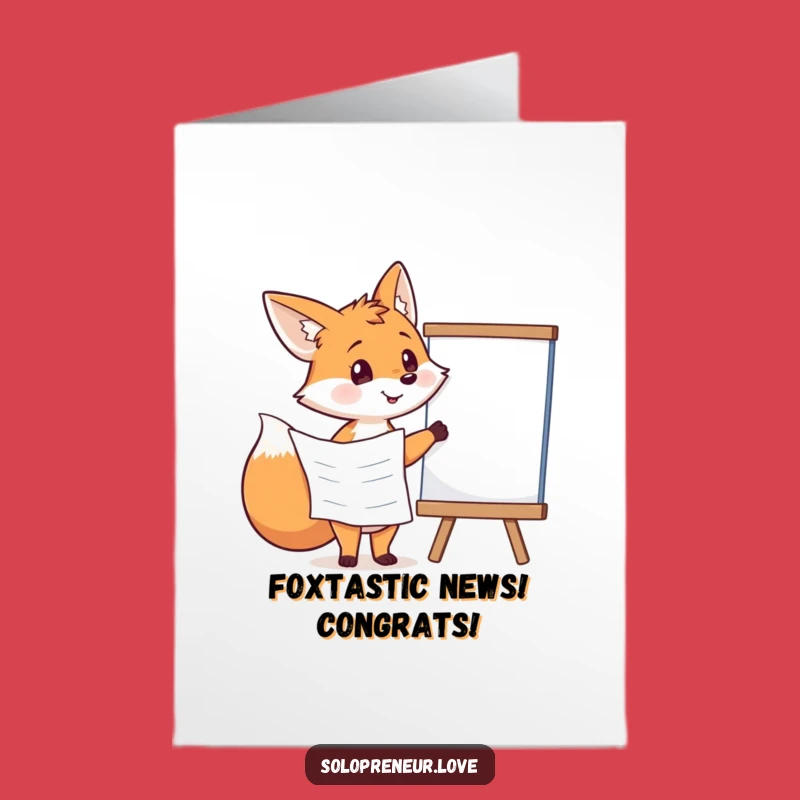 Free Printable Congrats Card: Fox's Winning Plan for Smart Downloadable Gift