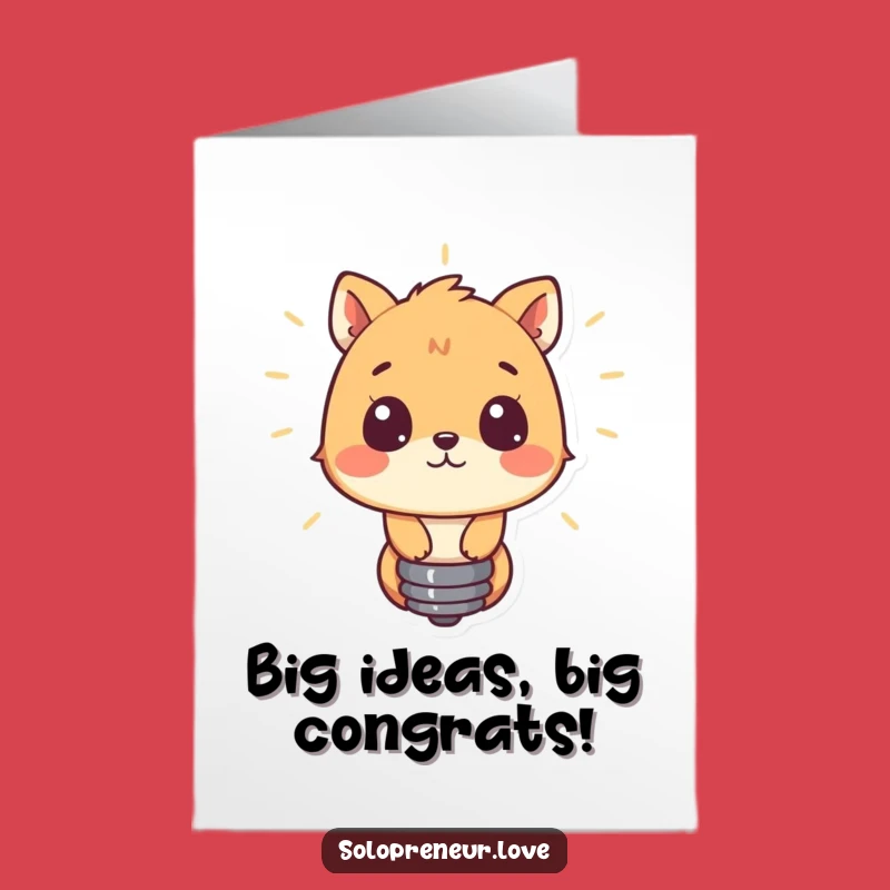 Free Printable Curious Animal Congrats Card: Celebrating Bright Ideas Downloadable Surprise Gift