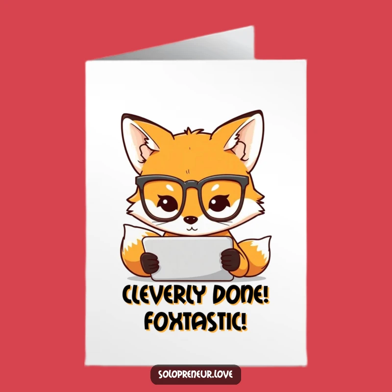 Free Printable Funny Fox Congratulations Card - Focused Success Downloadable Gift!