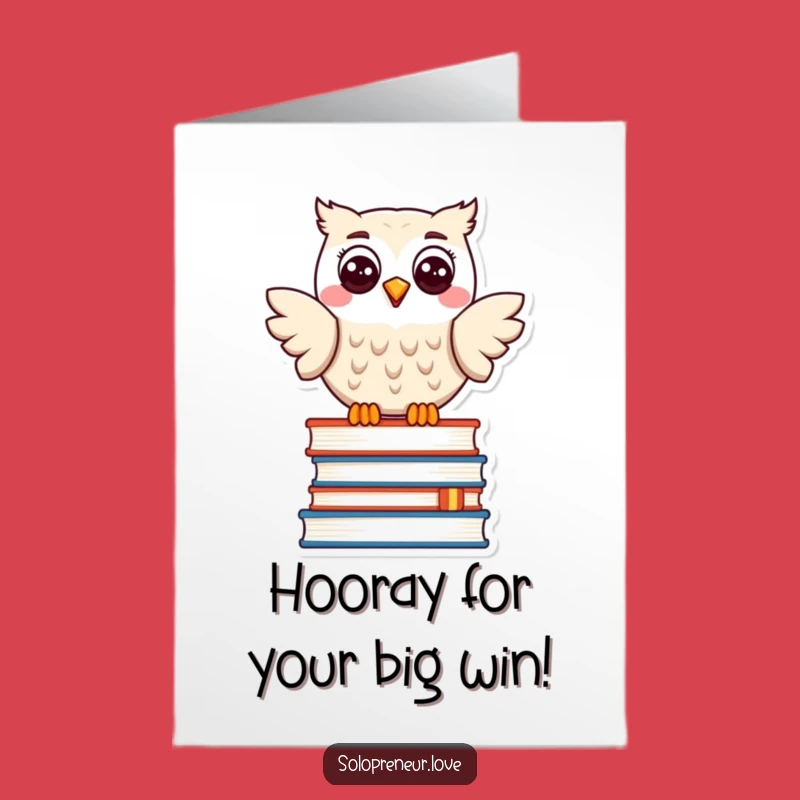 Free Printable Congrats Card: Smart Owl Celebrates Success - Humorous Downloadable