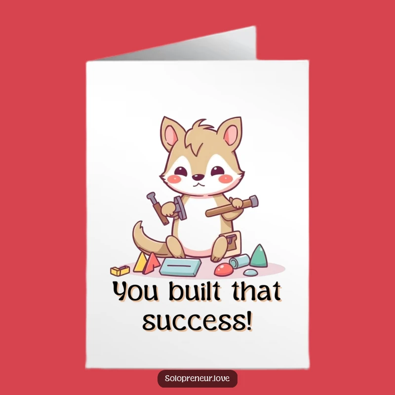 Free Printable Animal Congrats Card: Building Success Downloadable Gift