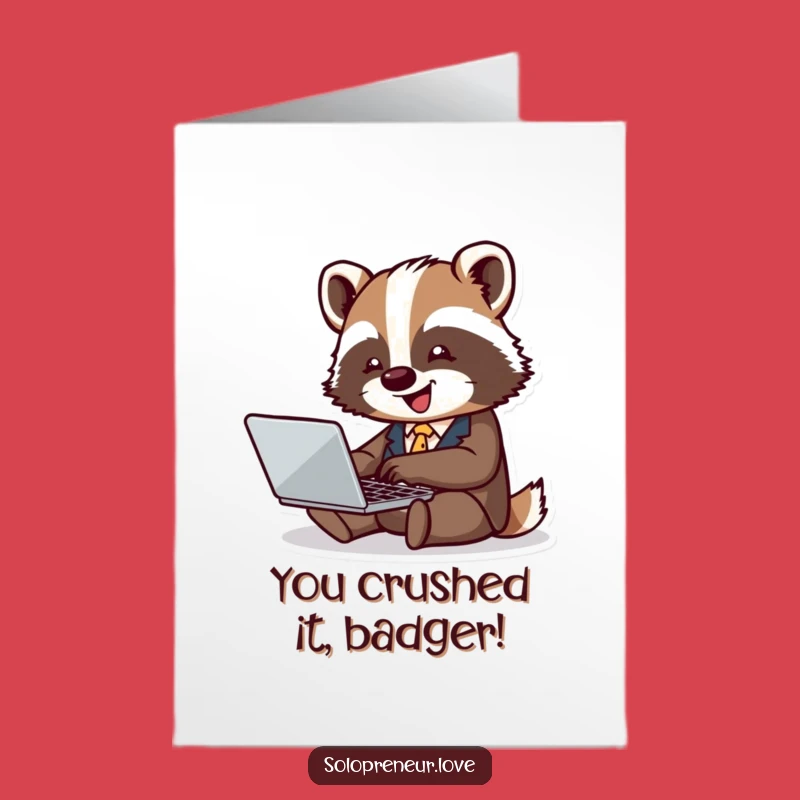 Free Printable Badger Congrats Card: Funny Biz Whiz Downloadable
