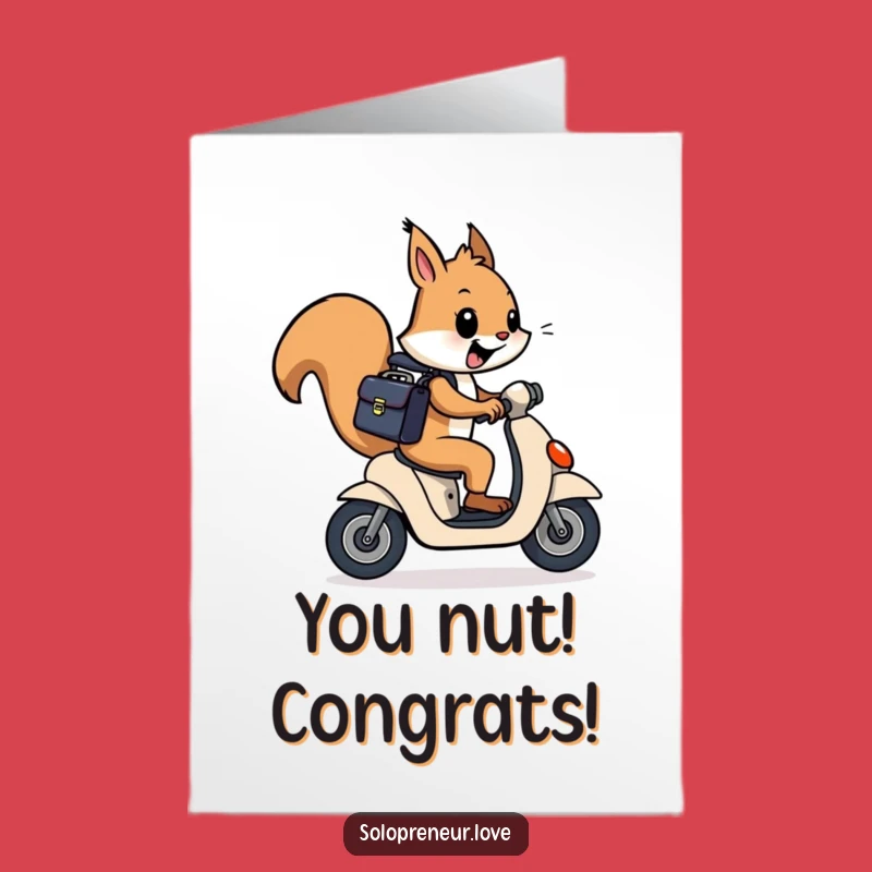 Free Printable Congrats Card: Speedy Squirrel Scooter Champ for Amazing Downloadable Gift