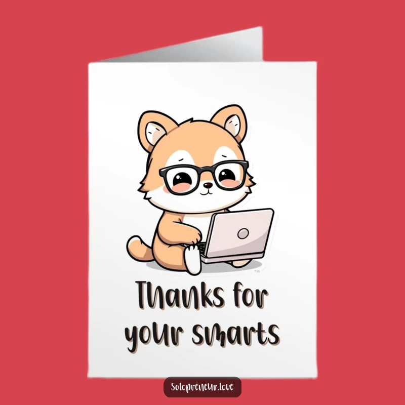 Free Printable Animal Thank You Card: Laptop Buddy Downloadable Gift