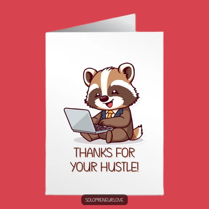 Free Printable Badger Thank You Card: Funny Business Downloadable Greeting