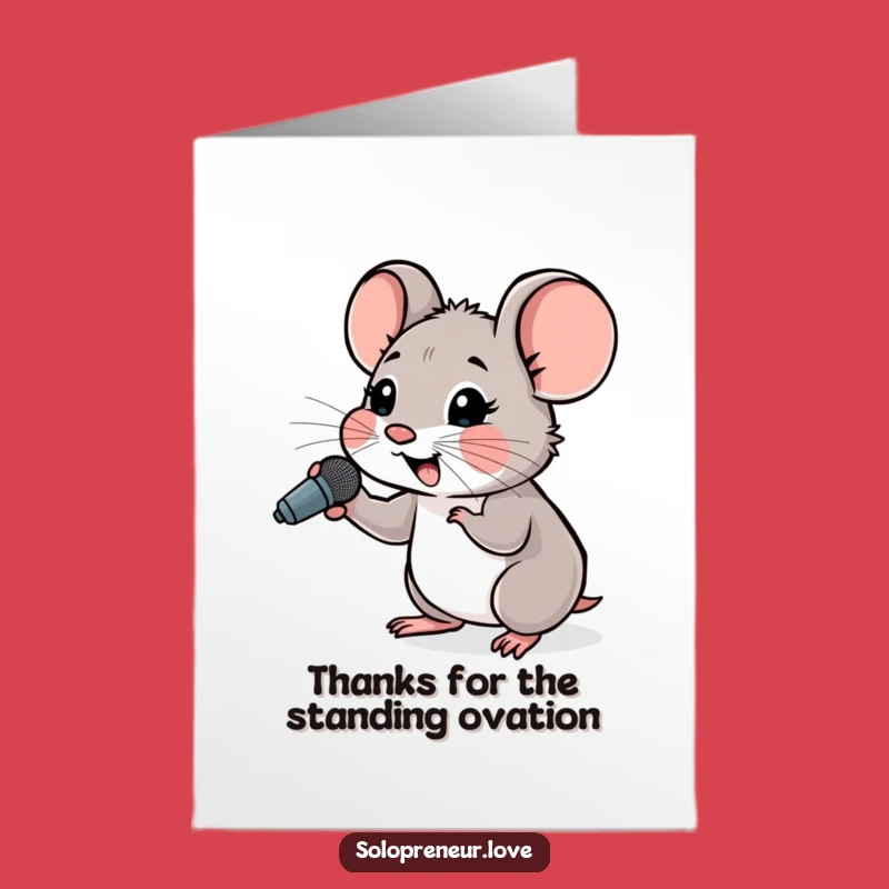 Free Printable Mouse Thank You Card: Thanks for Your Awesome Support!
