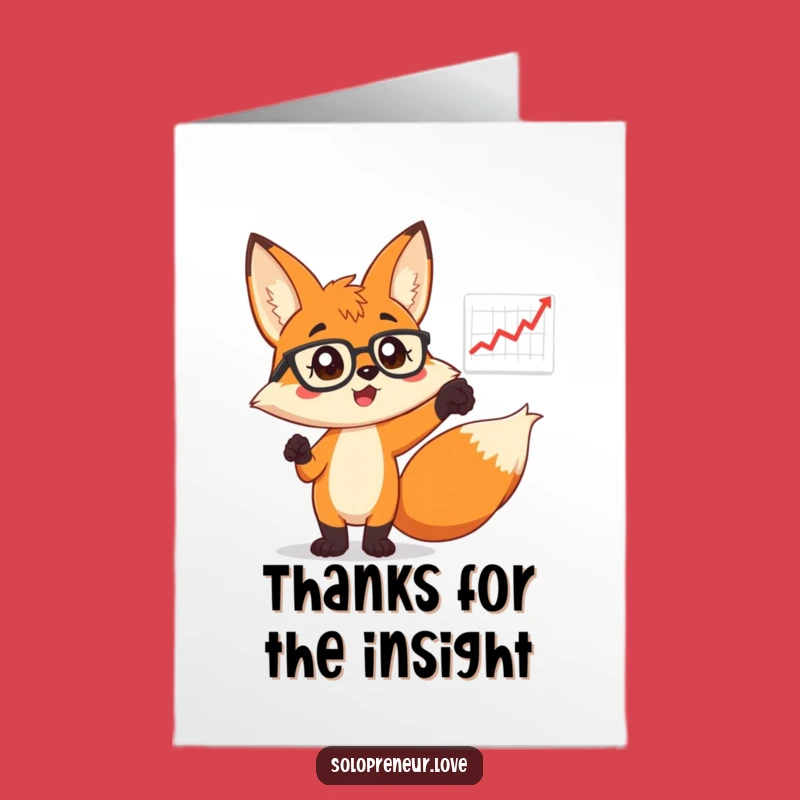 Free Printable Thank You Card: Fox Charts Gratitude, Funny Downloadable Business Gift