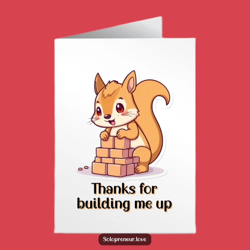Free Printable Squirrel Builder Thank You Card - Funny DIY Downloadable Gift