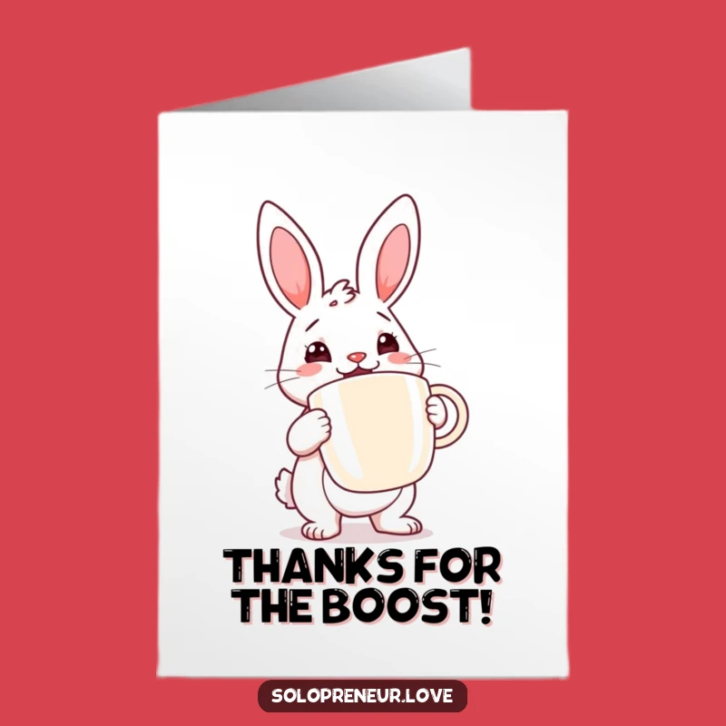 Free Printable Rabbit Thank You Card: Coffee Lover Downloadable Greeting