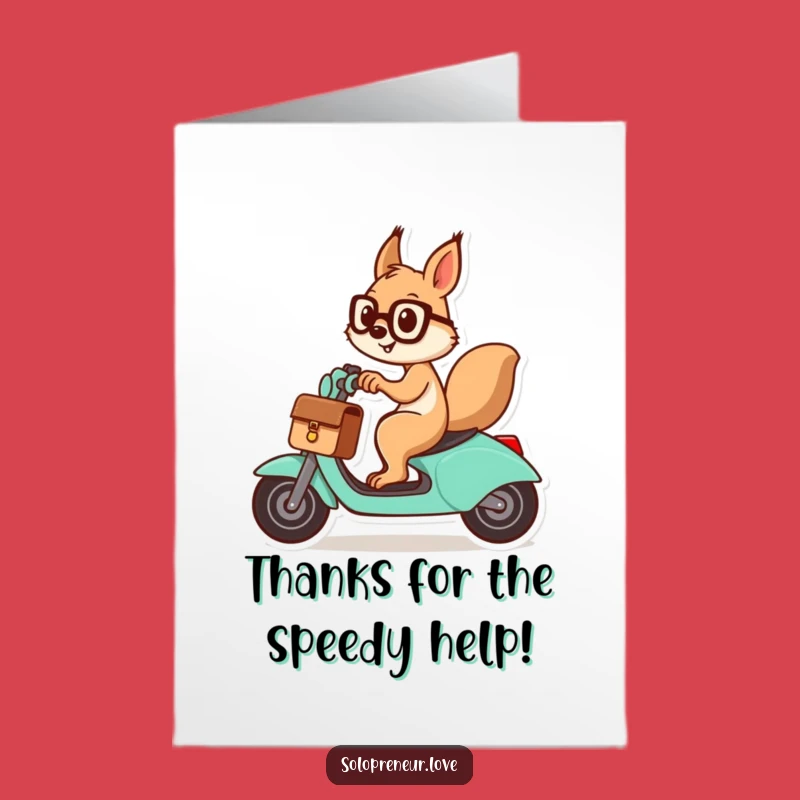 Free Printable Speedy Squirrel Thank You Card - Funny Downloadable Gift!