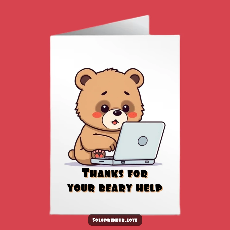 Free Printable Bear Cub Thank You Card - Funny Downloadable Appreciation Gift