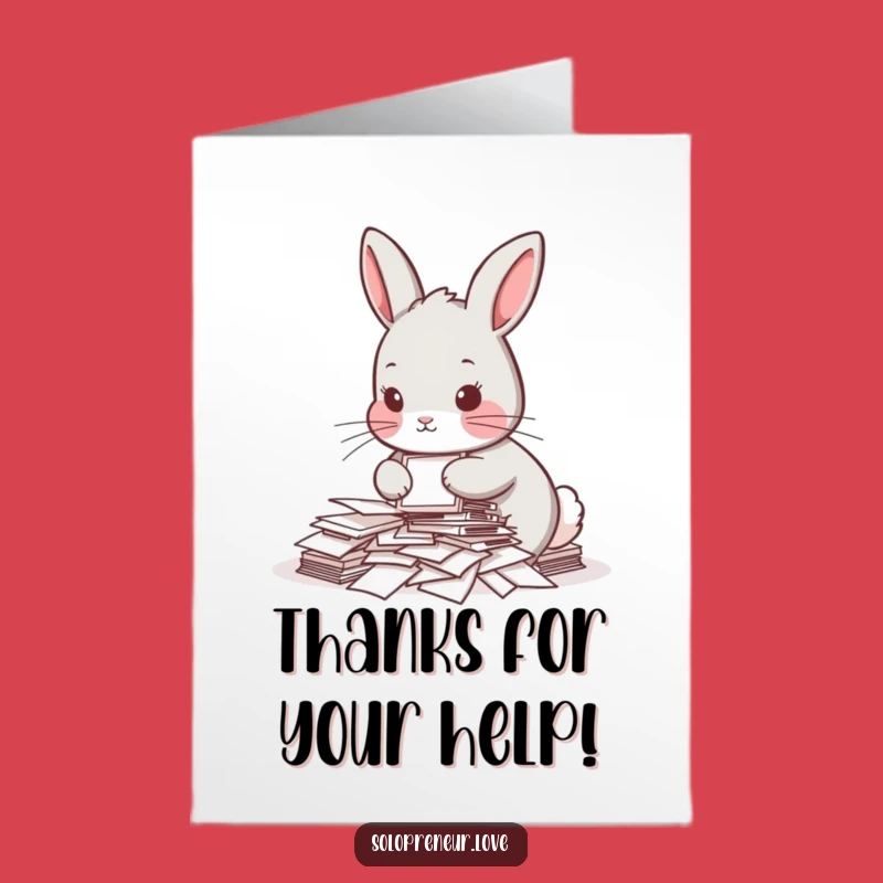 Free Printable Funny Rabbit Thanks Card - Humorous Downloadable Appreciation Gift
