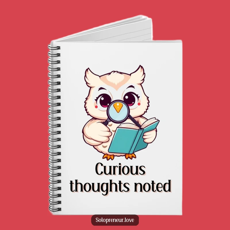 Funny Happy Owl Notebook: Reading Book Magnifying Glass - Journal Your Wise Thoughts