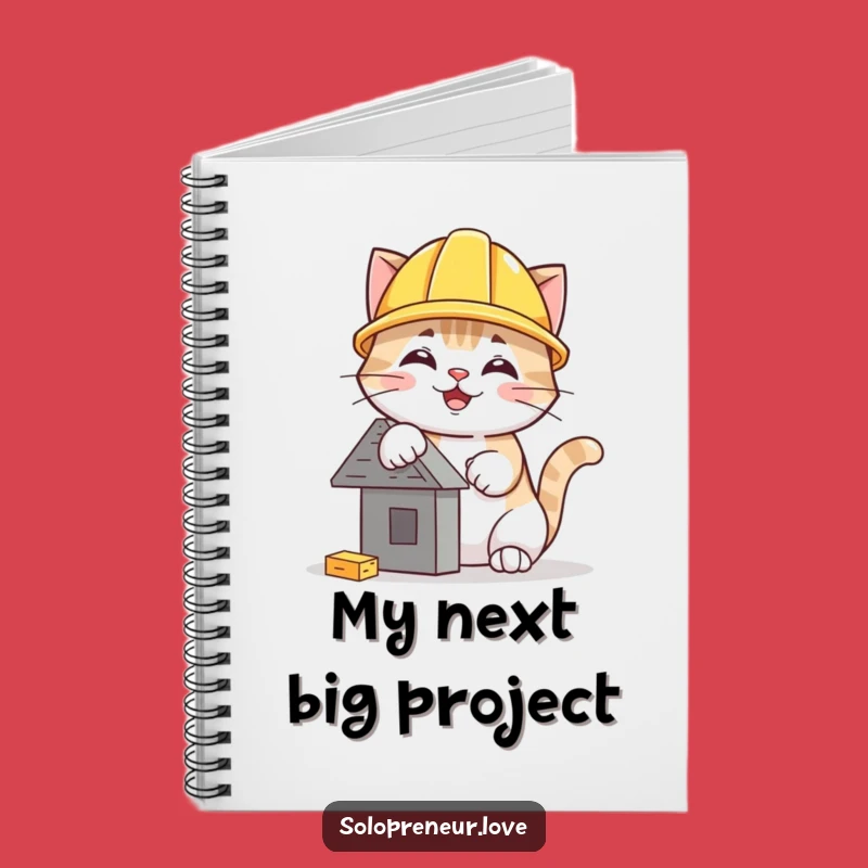 Funny Cat Hard Hat Notebook: Construction Feline Journal Gift for Ideas