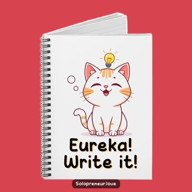 Funny Cat Lightbulb Notebook - Genius Journal, Gift Idea