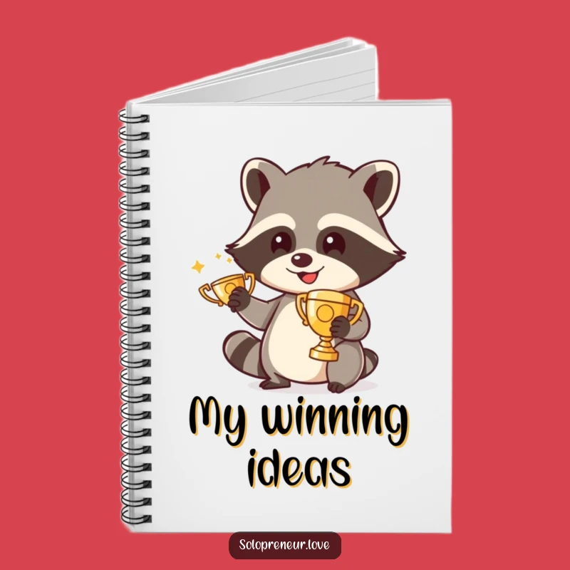 Funny Raccoon Notebook: Jot Down Triumphs in This Hilarious Trophy Polishing Journal