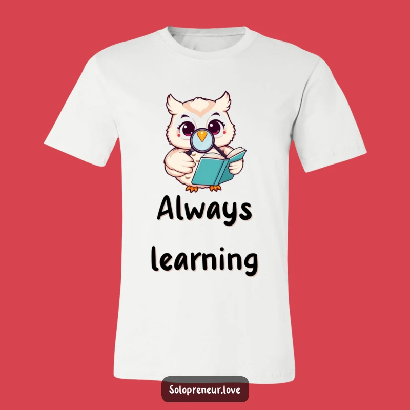 Funny Happy Owl T-Shirt: Reading Book Magnifying Glass - Intellectual Apparel for Laughs