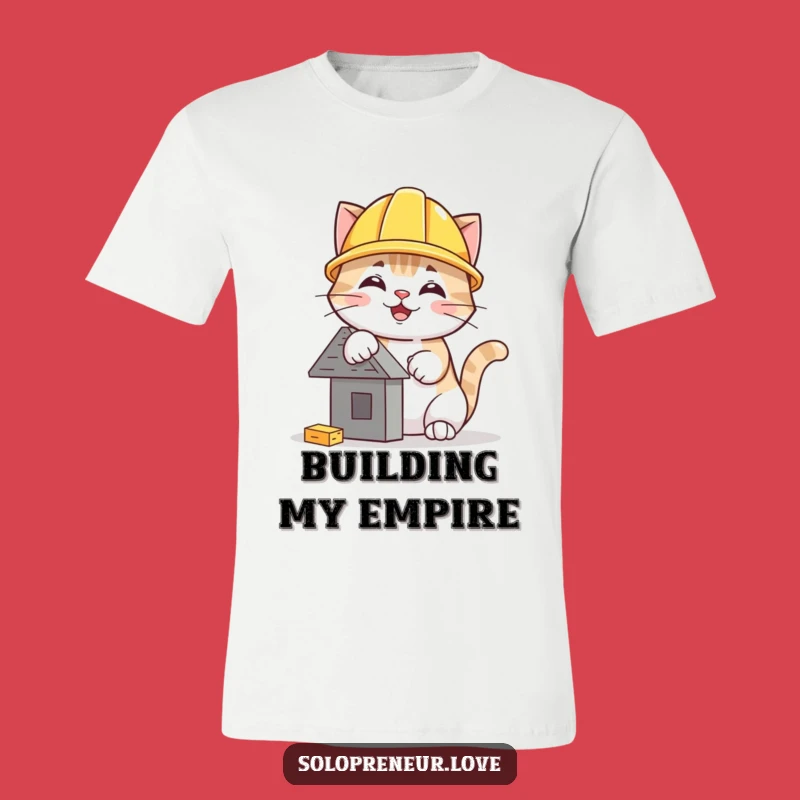 Funny Cat Hard Hat T-Shirt: Adorable Construction Kitty Tee for Humor Lovers