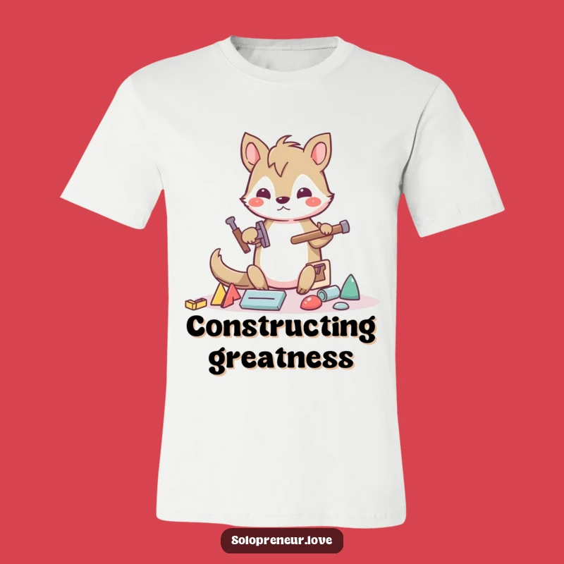 Funny Builder Animal T-Shirt: Determined Creator Tee, Perfect Project Gift