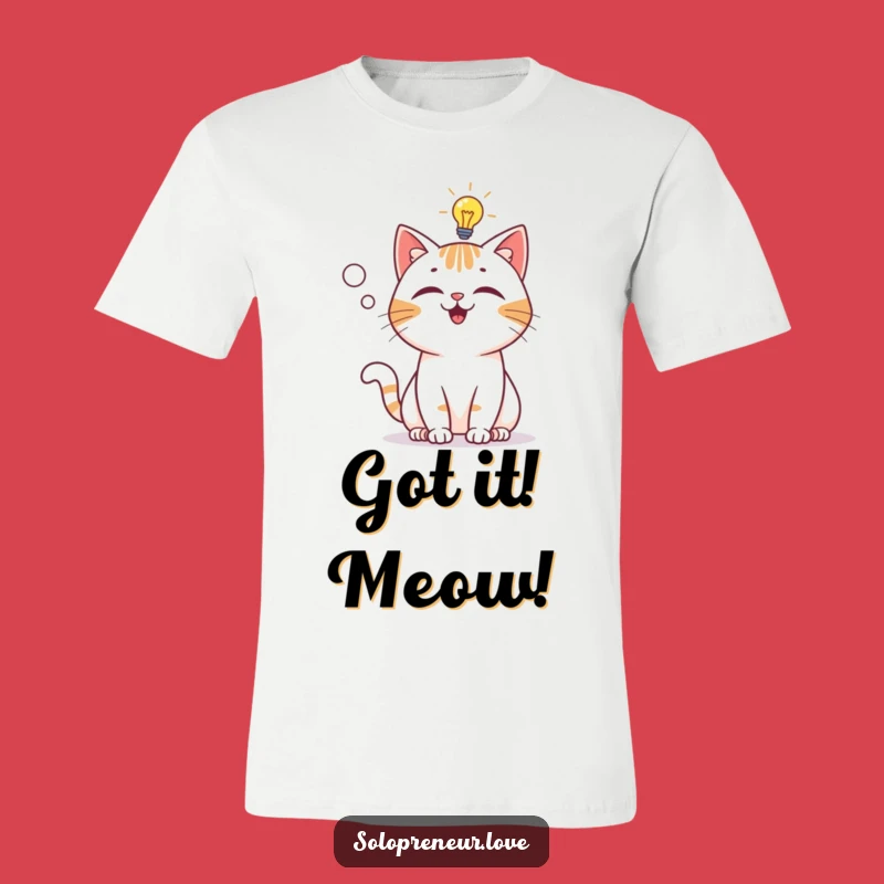 Funny Cat Lightbulb T-Shirt - Playful Genius Apparel, Gift Idea