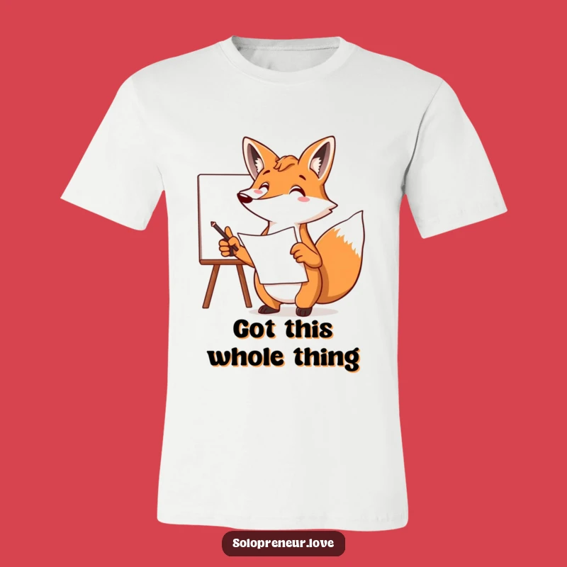 Funny Fox Plan Whiteboard T-Shirt - Hilarious Strategist Apparel Gift!