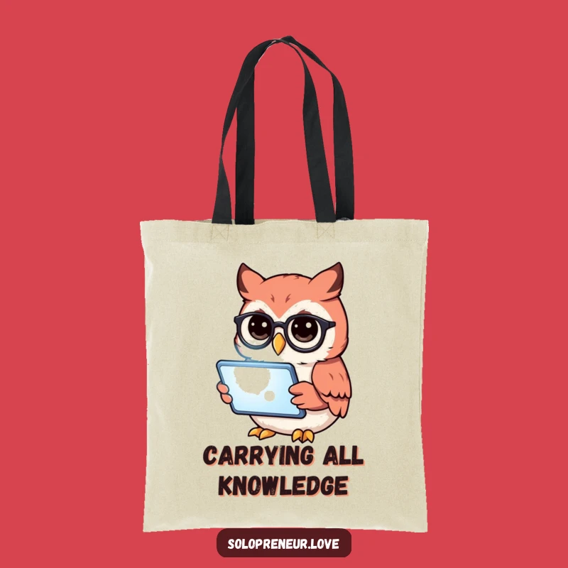 Funny Owl Reading Tablet Tote Bag: Carry Your Laughs and Books in Style
