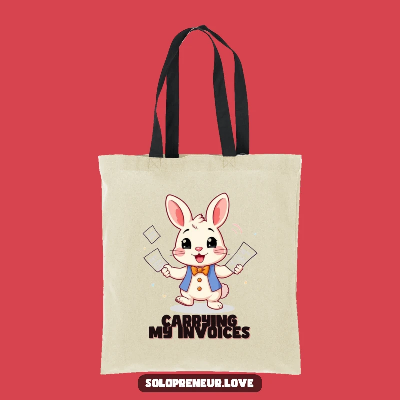 Funny Rabbit Juggling Tote Bag: Carry Your Business with Bunny Charm!