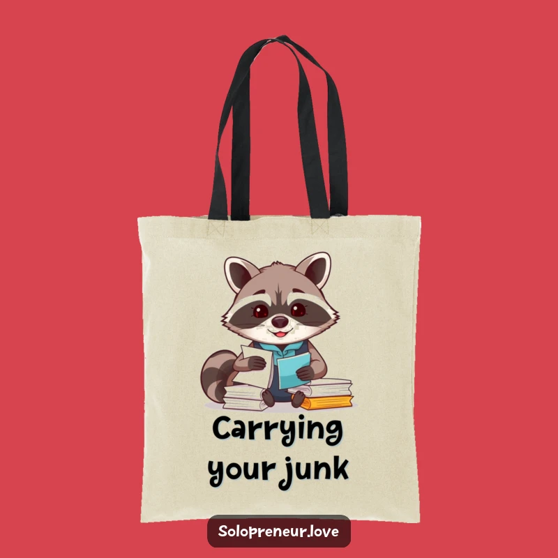 Funny Raccoon Organizer Tote Bag: Carry Your Tasks with Style