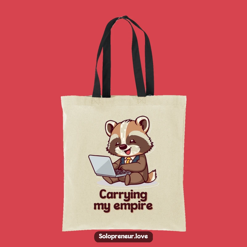 Funny Badger Business Tote Bag: Laptop Typer for Work Haul
