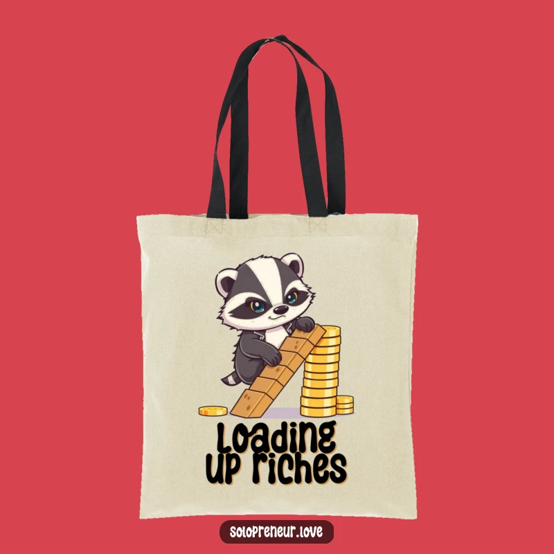 Funny Badger Coin Tote Bag - Determined Accessory, Gift Idea