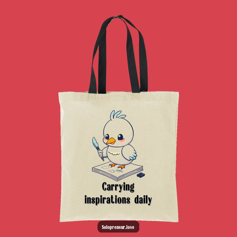 Funny Bird Tote Bag: Carry Your Art Supplies with Sketching Character Style