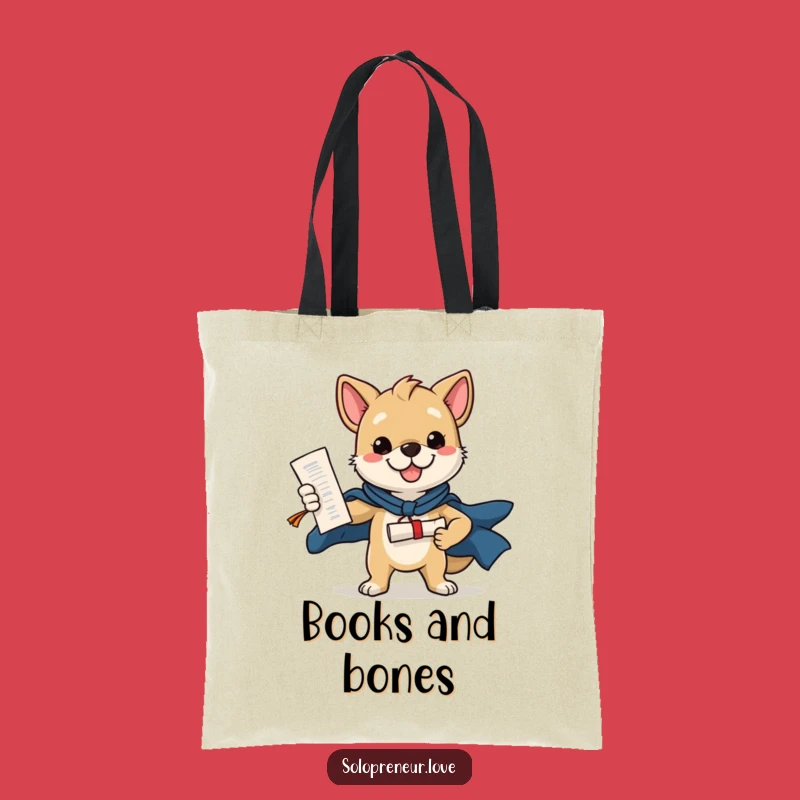 Funny Dog Tote Bag: Carry Your Smarts with This Heroic Diploma Accessory