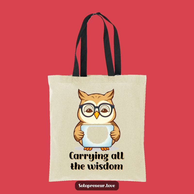 Funny Owl Reading Tote Bag: Carry Your Knowledge - Great Funny Gift!